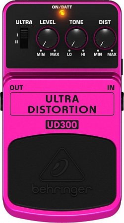 BEHRINGER ULTRA DISTORTION UD300 педаль 2-режимный дисторшн - теплый overdrive и яркий, резкий звук для сольных партий