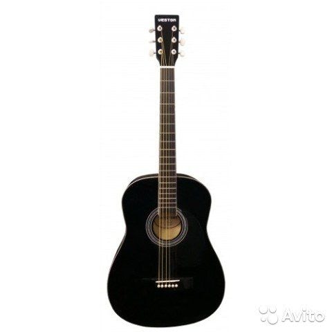 VESTON D-37 BK акустическая гитара, дредноут, цвет: черный