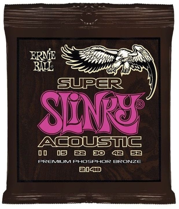 Ernie Ball 2148 струны для акуст.гитары Phosphor Super Slinky (11-15-22w-30-42-52)