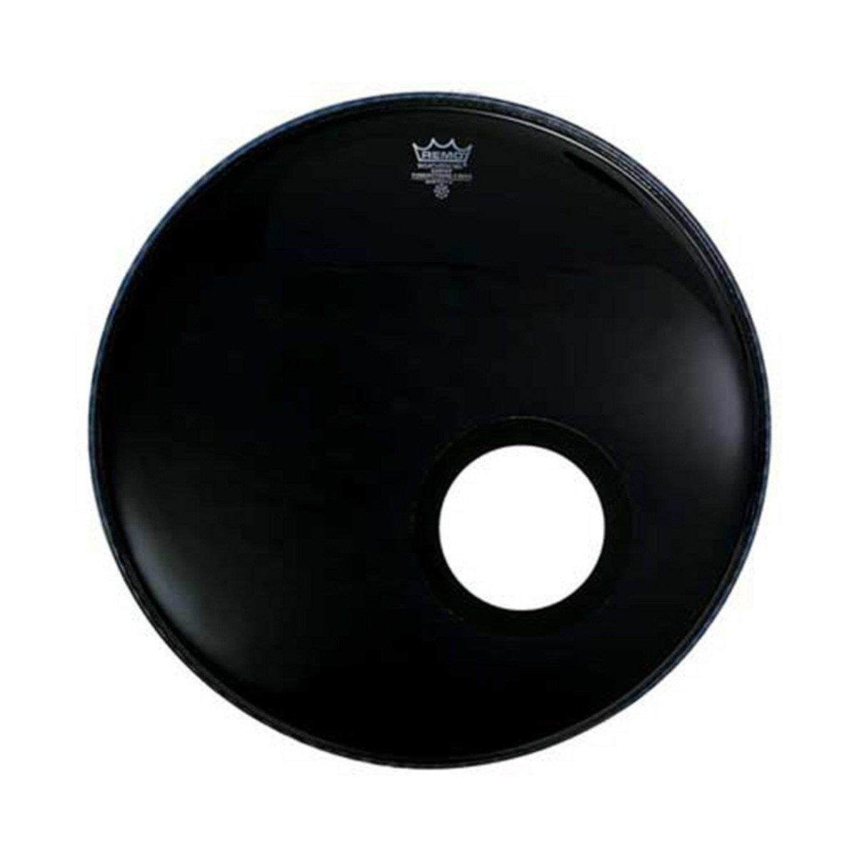 REMO POWERSTROKE® 3 22' EBONY W/Pre-Cut Hole фронтальный черный пластик для большого барабана с отверстием