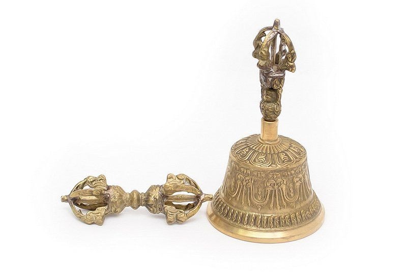 Тибетский колокол с ваджрой КЛВ-02
