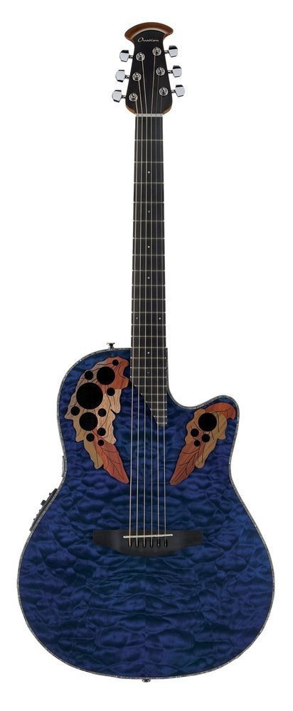 OVATION CE44P-8TQ Celebrity Elite Plus Mid Cutaway Trans Blue Quilt Maple электроакустическая гитара