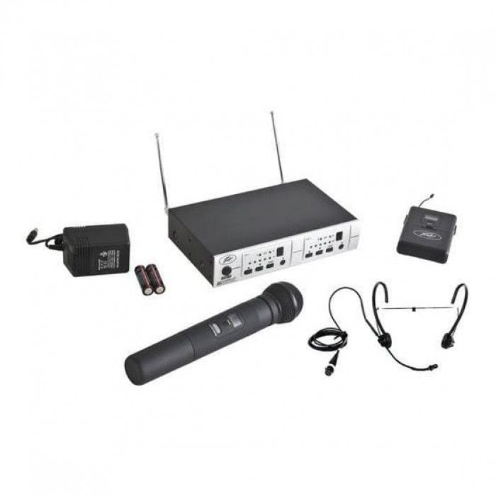 PEAVEY PV 16DR CHANNEL UHF DUAL RECEIVER - HH/BHS 16-канальная радиосистема UFH-диапазона с двумя ресиверами, ручной микрофон и головной микрофон в комплекте