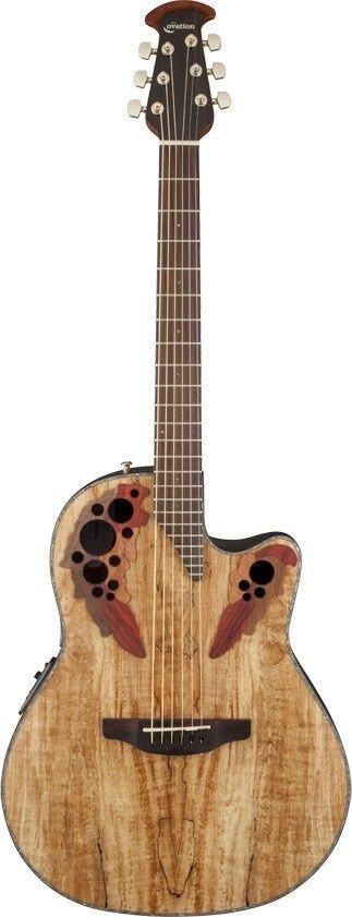 OVATION CE44P-SM Celebrity Elite Plus Mid Cutaway Natural Spalted Maple электроакустическая гитара