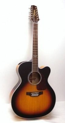 TAKAMINE G70 SERIES GJ72CE-12BSB 12-ти струнная электроакустическая гитара типа Jumbo, цвет санберст