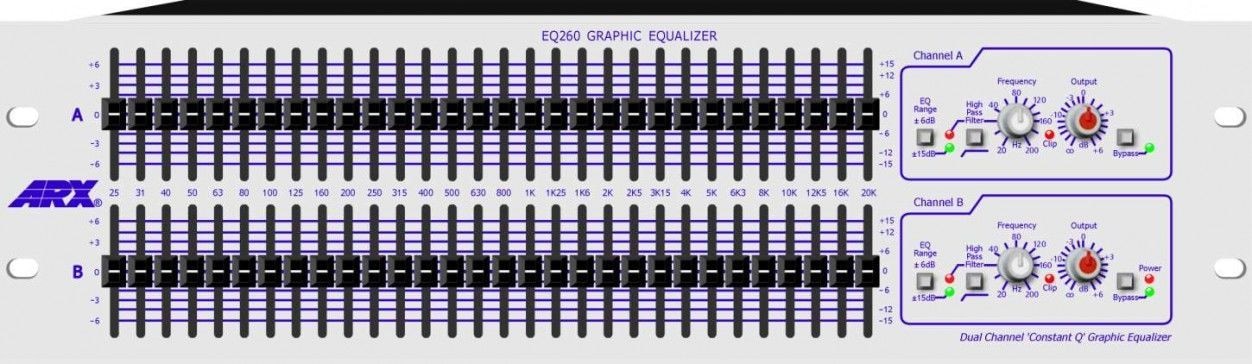 ARX EQ260 Выставочный 2-х канальный 1/3 октавный графический эквалайзер