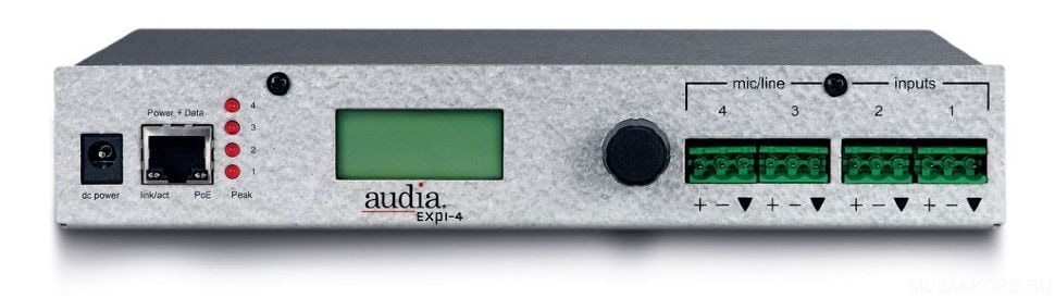 BIAMP AudiaEXPI-4 Модуль расширения на 4 mic/line аналоговых входа через CobraNet