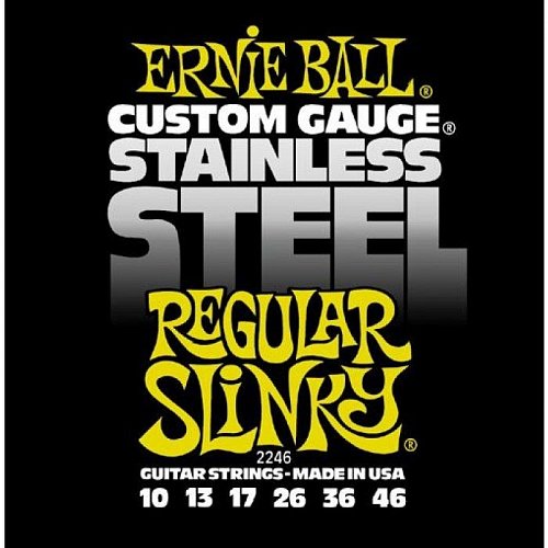 Stainless steel Струны для электрогитары ERNIE BALL 2246 (10-13-17-26-36-46) купить в Москве: цены, доставка, фото Stainless steel Струны для электрогитары ERNIE BALL 2246 (10-13-17-26-36-46) купить в Москве: цены, доставка, фото