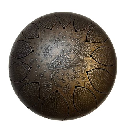Глюкофон Tongue Drum 10 нот с рисунком