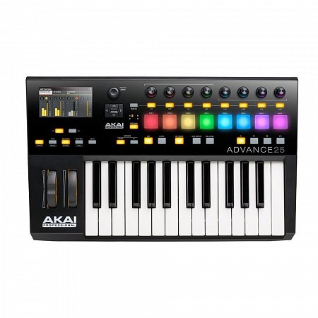 AKAI PRO ADVANCE 25 MIDI-клавиатура, 25 клавиш с послекасанием, встроенный 4,3-дюймовый цветной экран