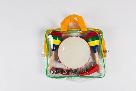 Набор детской перкуссии DEKKO TB-4, в комплект входят бубен, маракасы, бубенцы на запястье. Комплектуется пластиковой, прозрачной сумкой купить в Москве: цены, доставка, фото