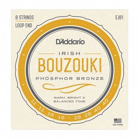 EJ81 Комплект струн для ирландского бузуки, фосфорная бронза, 11-40, D'Addario купить в Москве: цены, доставка, фото
