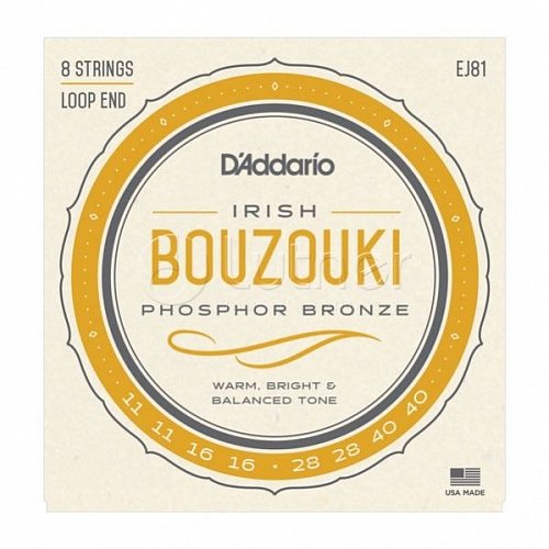 EJ81 Комплект струн для ирландского бузуки, фосфорная бронза, 11-40, D'Addario купить в Москве: цены, доставка, фото EJ81 Комплект струн для ирландского бузуки, фосфорная бронза, 11-40, D'Addario купить в Москве: цены, доставка, фото