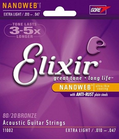 ELIXIR 11002 струны для акустической гитары NanoWeb Extra Light